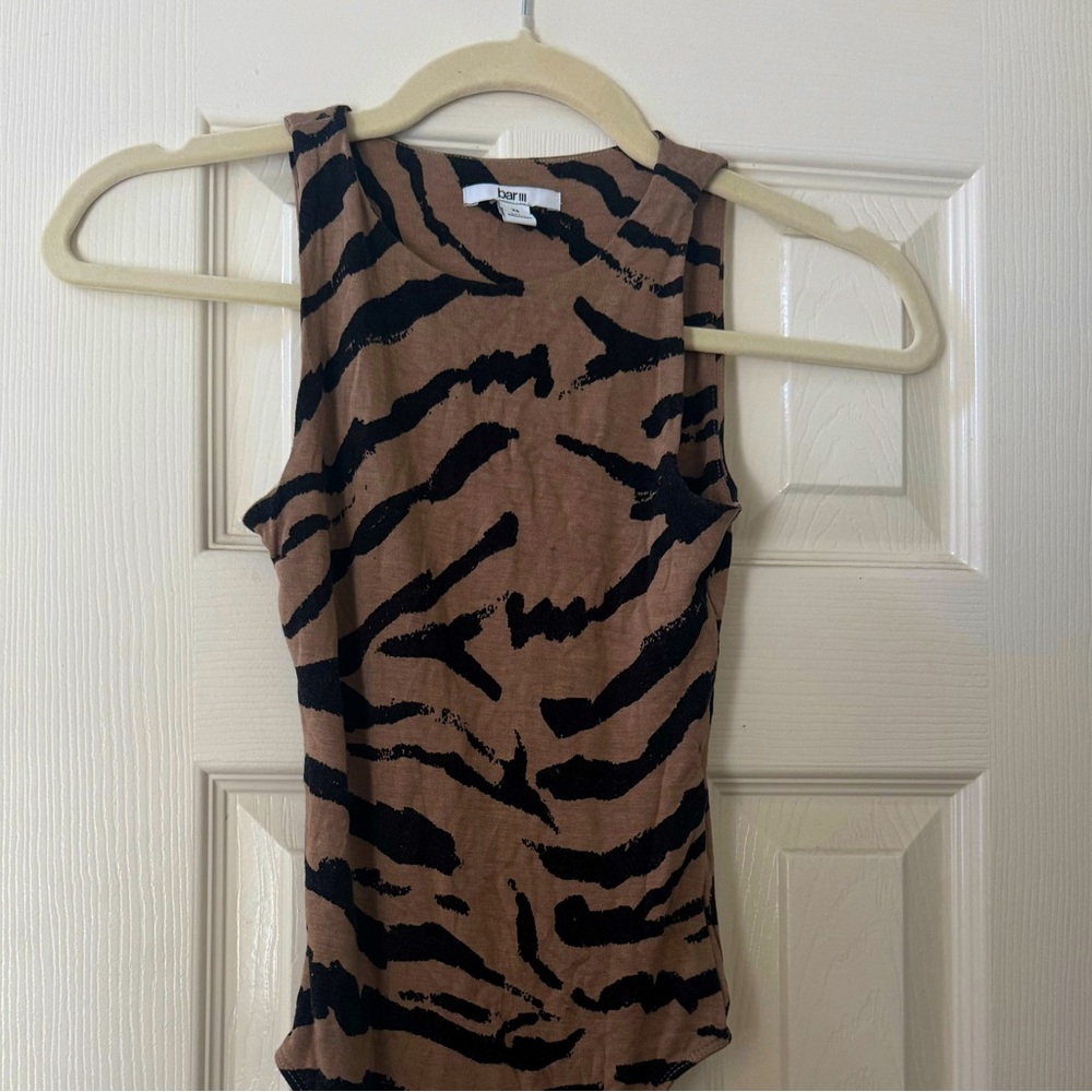 Brown and Black Animal Print Tank Top